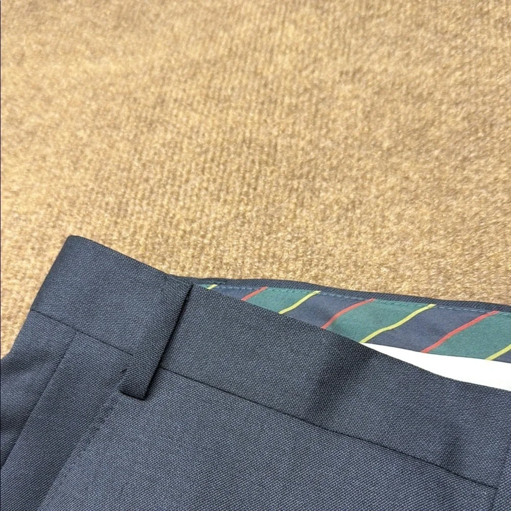 Chaps Men's Navy Blue Dress Pants 42x30 100% Wool Classic Fit Formal Slacks NWT